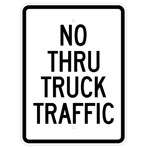 No Thru Truck Traffic Sign