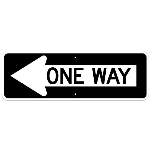 One Way Arrow Sign, Left