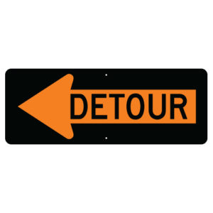Detour Left Sign