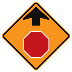 Stop Ahead Symbol Orange Sign