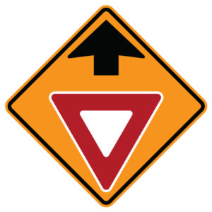 Yield Ahead Symbol Orange Sign