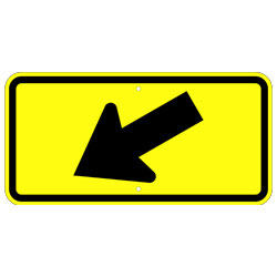 Diagonal Left Arrow School Sign