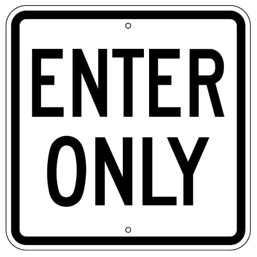Enter Only Sign (Square)