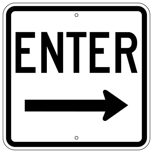 Enter Sign, with Right Arrow