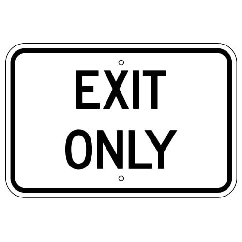Exit Only Sign (Horizontal)