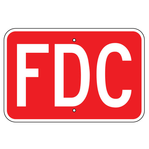 Fire Department Connection (FDC) Sign, Red