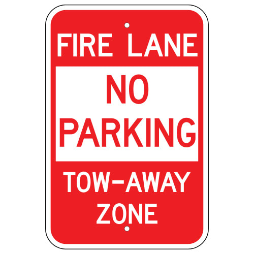 Fire Lane No Parking Tow-Away Zone Sign