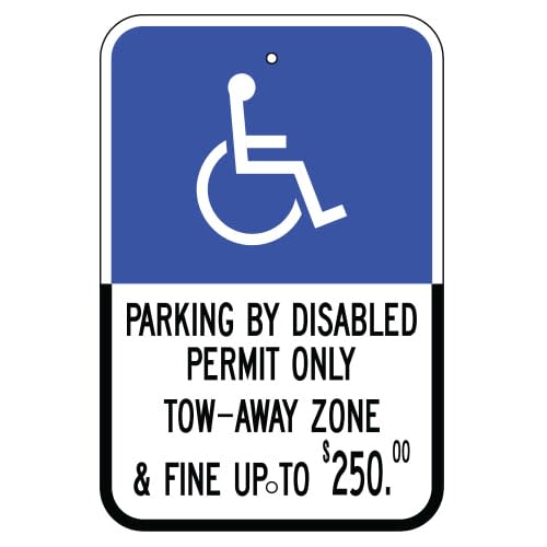 Handicap Symbol, Parking by Disabled Permit Fine Sign (Florida)
