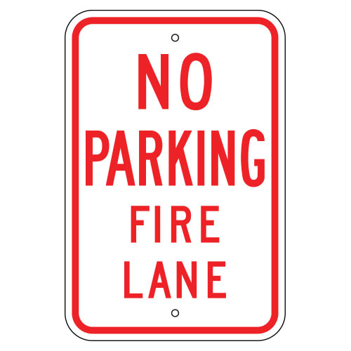 No Parking Fire Lane Sign