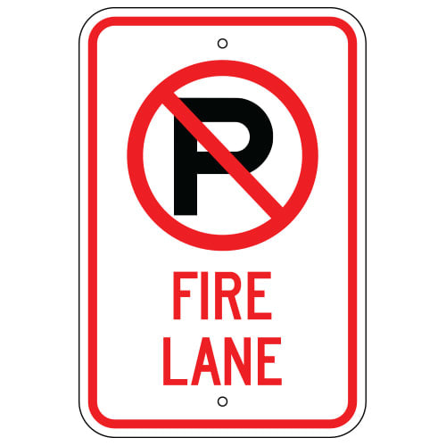 No Parking Symbol, Fire Lane Sign