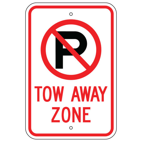 No Parking Symbol, Tow Away Zone Sign