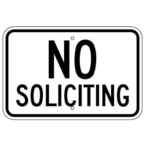 No Soliciting Sign