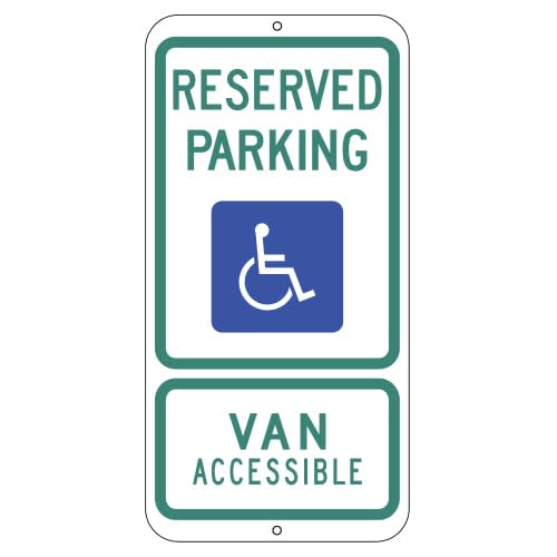 Reserved Parking, Handicap Symbol Van Accessible Sign (Texas)