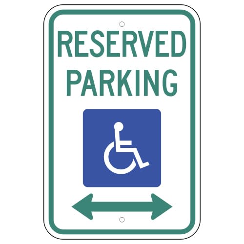 Reserved Parking, with Handicap Symbol & Double Arrow Sign