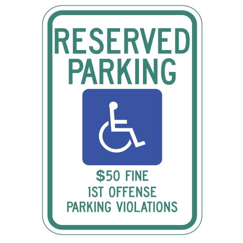 Reserved Parking, with Handicap Symbol Sign (Alabama)