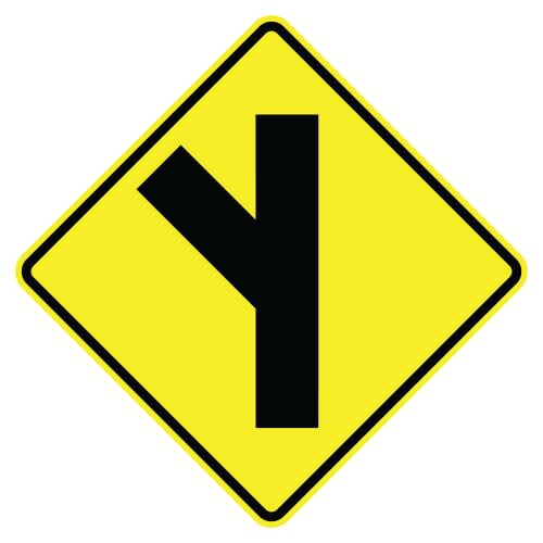 Side Road Symbol Sign, Left diagonal