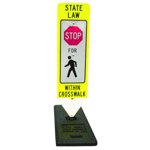 Pedestrian Crosswalk Stop Sign & Base