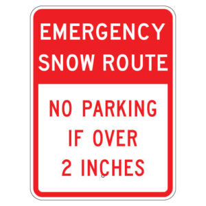 Emergency Snow Route No Parking Sign