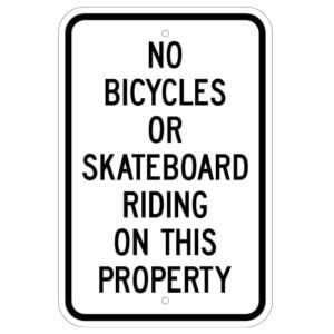 No Bicycles Or Skateboard Riding Sign