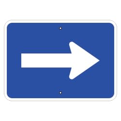Arrow Auxiliary Sign, Blue