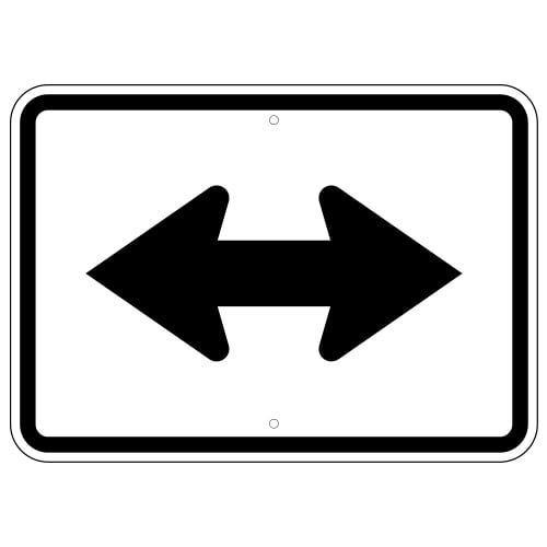 Double Arrow Auxiliary Sign