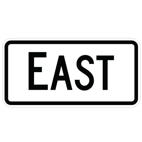 East Directional Auxiliary Sign