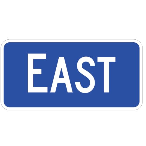 East Directional Auxiliary Sign, Blue