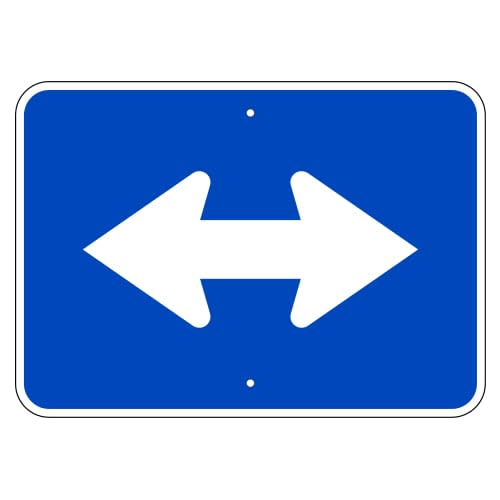 Double Arrow Auxiliary Sign, Blue