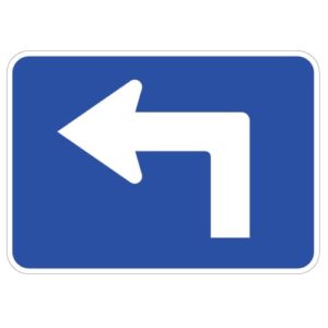 Advance Turn Arrow Auxiliary Sign, Blue