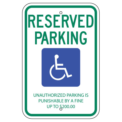 Reserved Parking, with Handicap Symbol Sign (Tennessee)